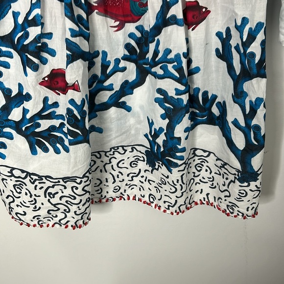 Soft Surroundings Seychelles Coral Tropical Fish Tunic Mini Dress Coverup - Picture 5 of 8